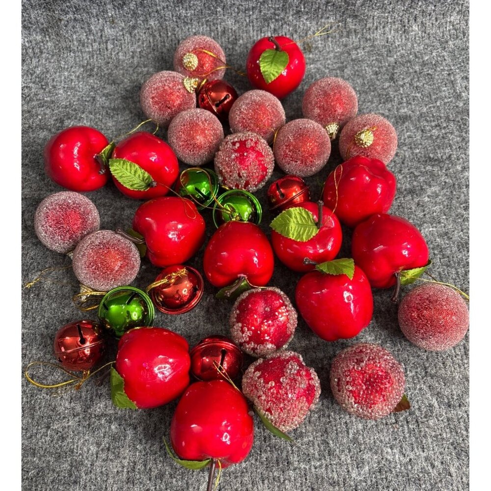 Holiday Artificial Apple & Berry Christmas Ornaments 20+ Pieces Christmas Tree